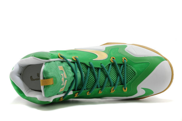 Lebron James 11 Green White Brown Shoes - Click Image to Close