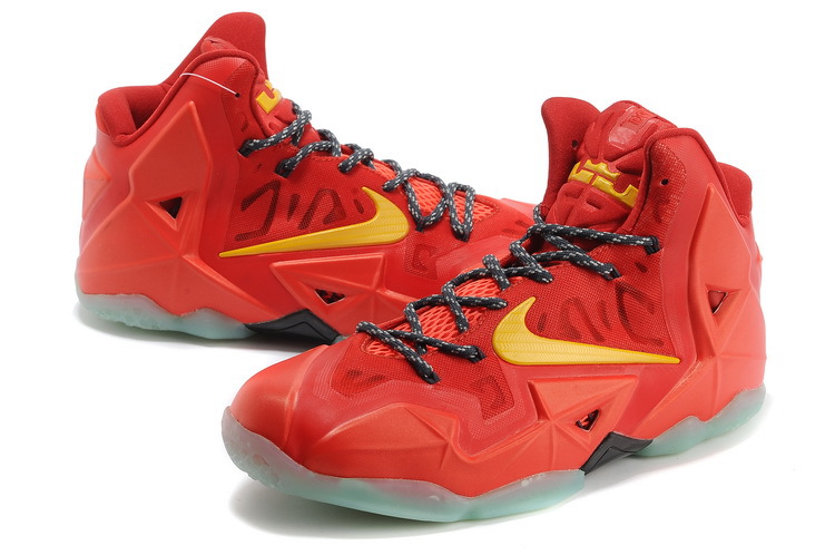 Nike Lebron James 11 Shoes Red Yellow