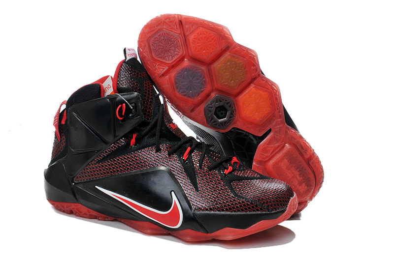 Nike Lebron James 12 Black Red Basketball Shoes