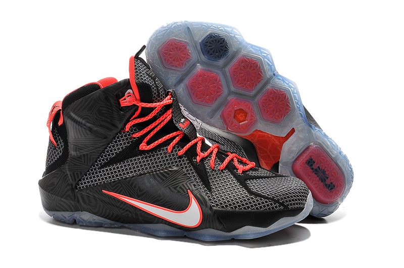 Nike Lebron James 12 Black Red Shoes - Click Image to Close