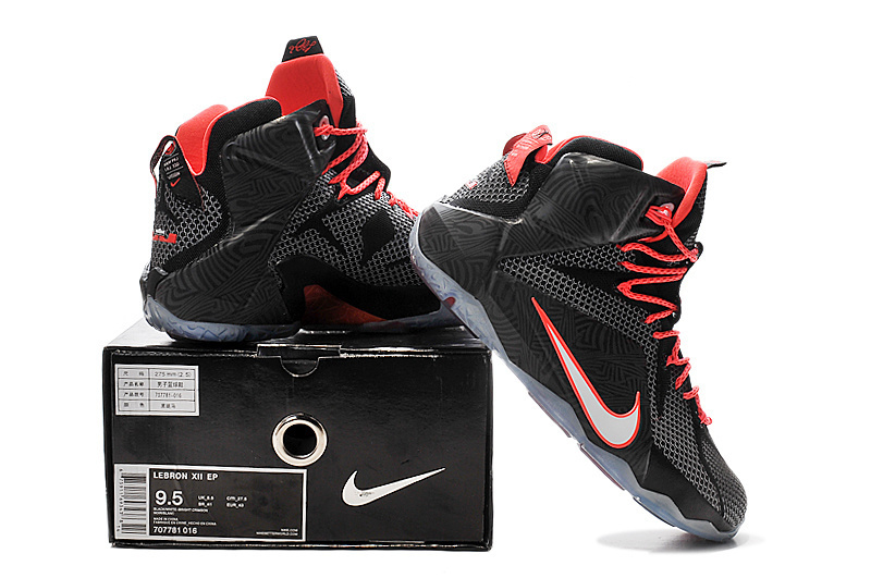 Nike Lebron James 12 Black Red Shoes - Click Image to Close
