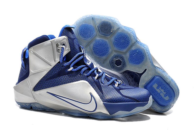 Nike Lebron James 12 Blue Silver Shoes - Click Image to Close