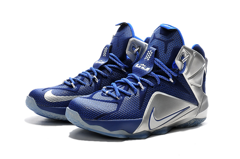 Nike Lebron James 12 Blue Silver Shoes - Click Image to Close