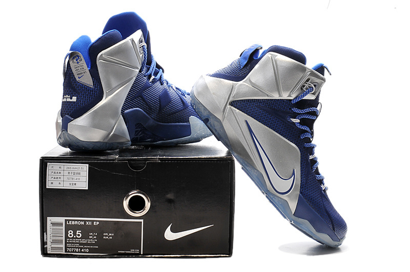 Nike Lebron James 12 Blue Silver Shoes