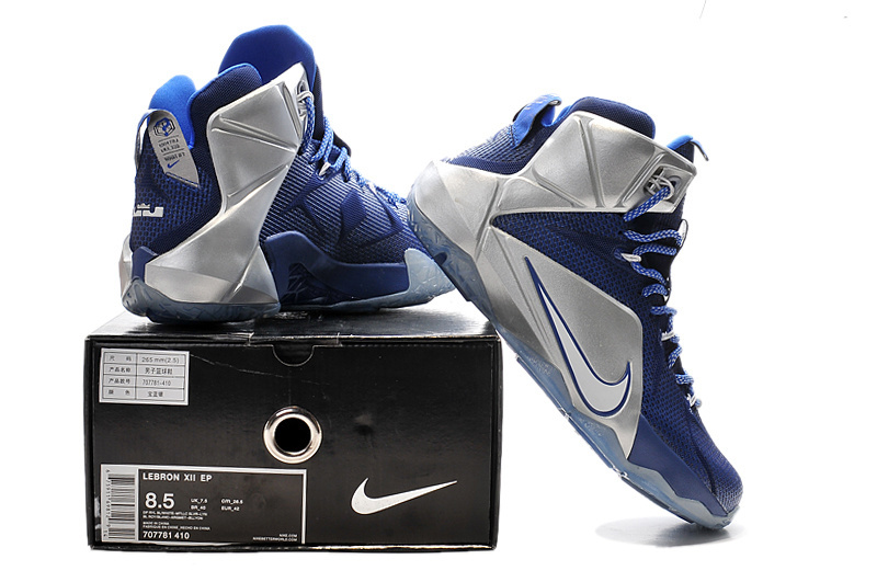 Nike Lebron James 12 Blue Silver Shoes - Click Image to Close