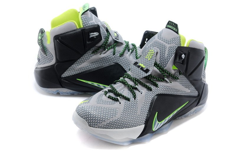 Nike Lebron James 12 Grey Black Green Shoes