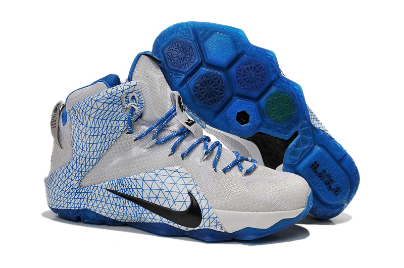 Nike Lebron James 12 Grey Blue Black Shoes