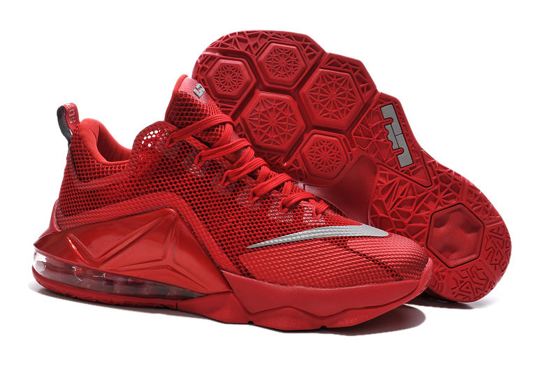 Nike Lebron James 12 Low All Red Shoes - Click Image to Close