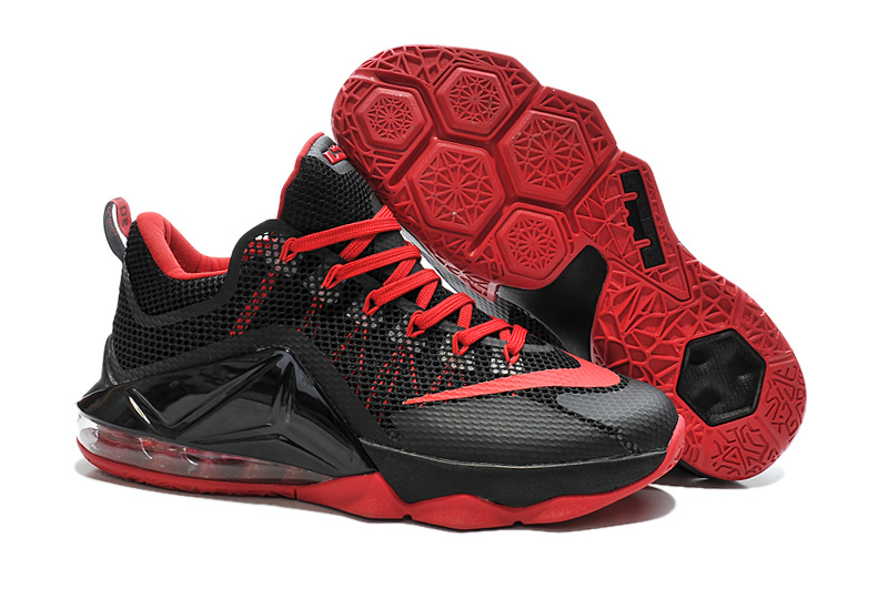 Nike Lebron James 12 Low Black Red Shoes - Click Image to Close