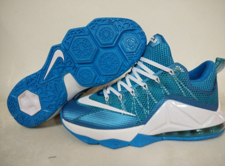 Nike Lebron James 12 Low White Jade Shoes - Click Image to Close