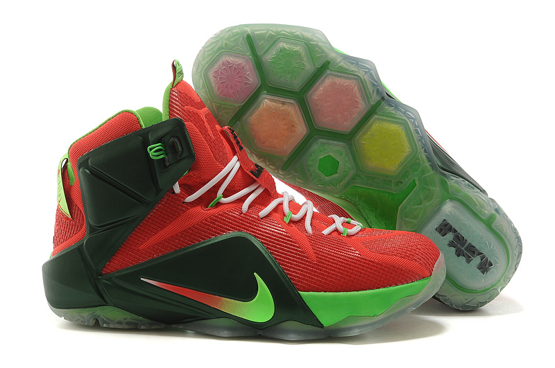 Nike Lebron James 12 Red Black Green Shoes