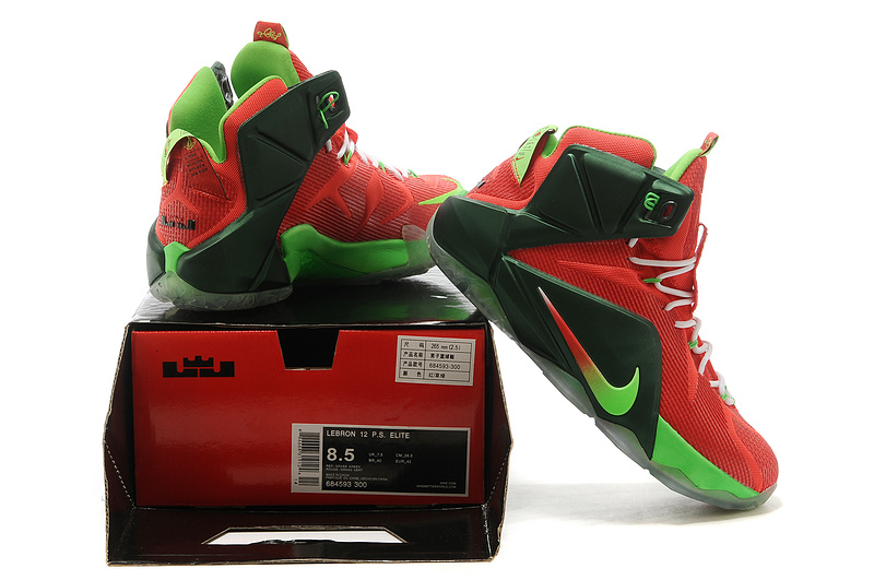 Nike Lebron James 12 Red Black Green Shoes