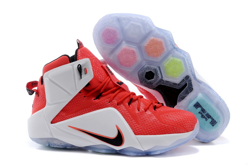 Nike Lebron James 12 Red White Shoes - Click Image to Close