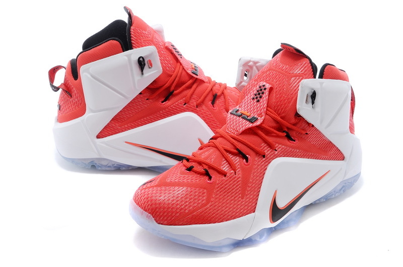 Nike Lebron James 12 Red White Shoes - Click Image to Close