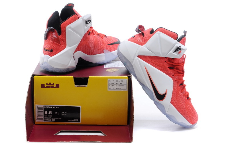 Nike Lebron James 12 Red White Shoes - Click Image to Close