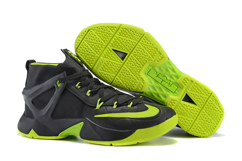 Nike Lebron James 13 Black Fluorscent Green Shoes - Click Image to Close