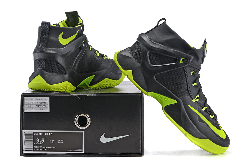 Nike Lebron James 13 Black Fluorscent Green Shoes