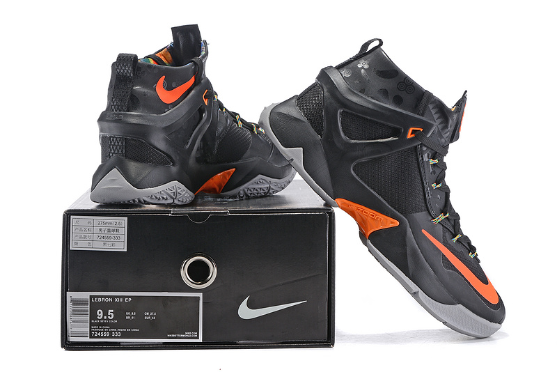 Nike Lebron James 13 Black Orange Grey Shoes