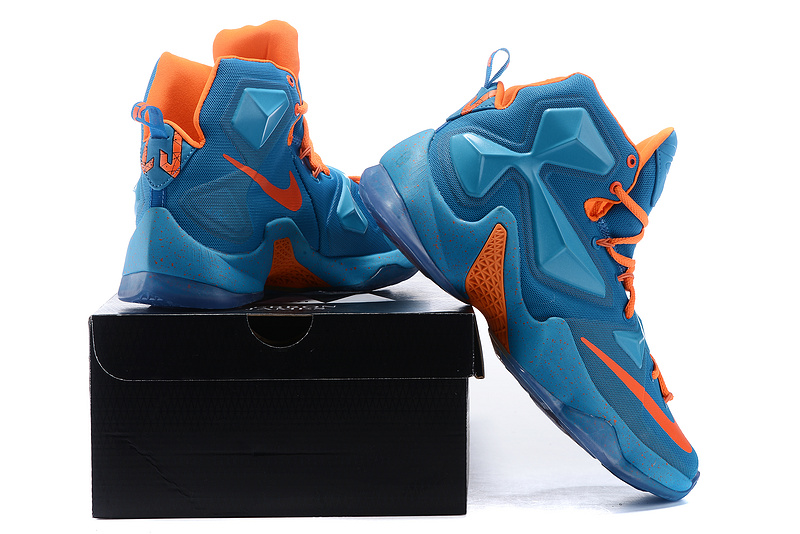 Nike Lebron James 13 Blue Orange Shoes - Click Image to Close