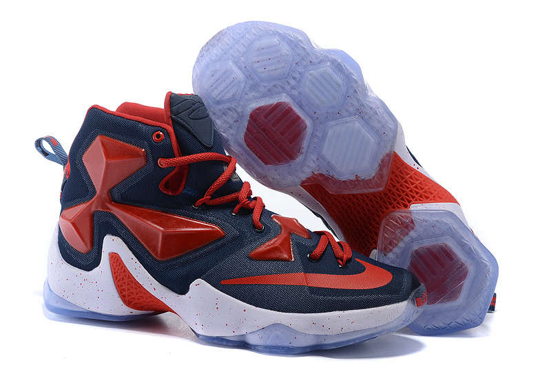 Nike Lebron James 13 Dark Blue Red Shoes - Click Image to Close