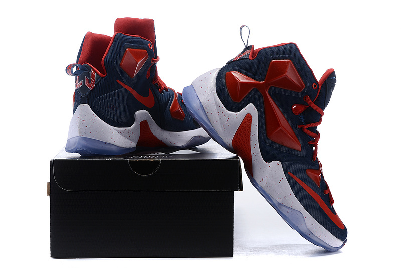 Nike Lebron James 13 Dark Blue Red Shoes - Click Image to Close