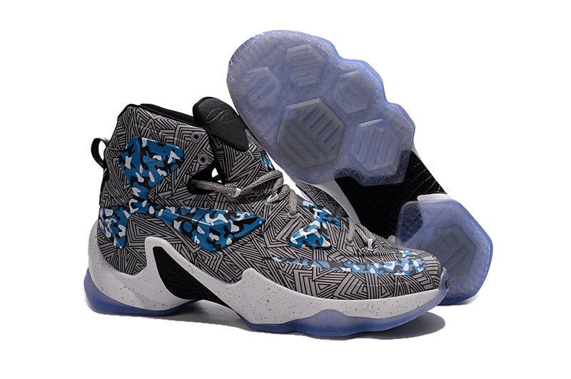 Nike Lebron James 13 Grey Blue Shoes - Click Image to Close