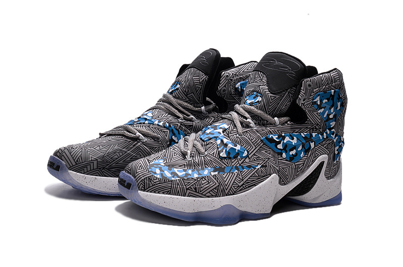 Nike Lebron James 13 Grey Blue Shoes - Click Image to Close