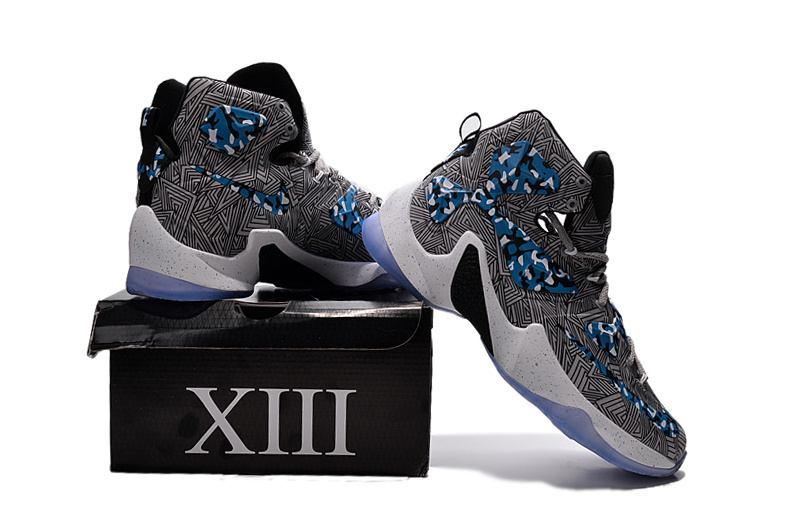 Nike Lebron James 13 Grey Blue Shoes - Click Image to Close