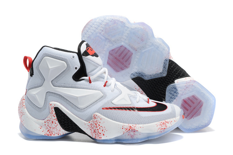 Nike Lebron James 13 Halloween White Black Red Shoes - Click Image to Close