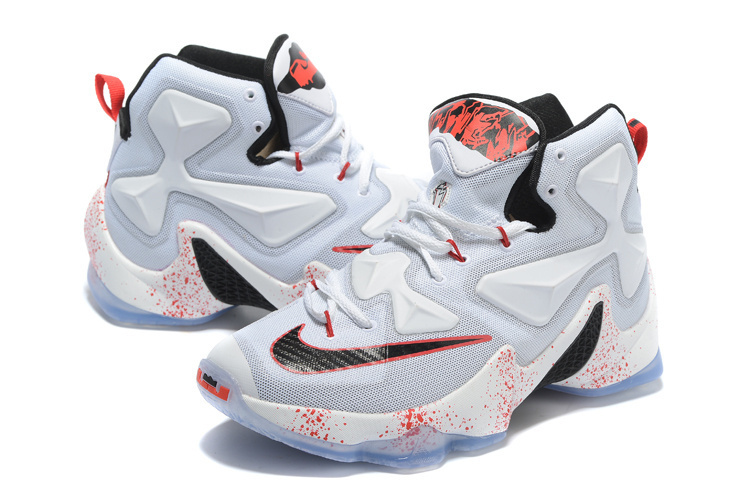 Nike Lebron James 13 Halloween White Black Red Shoes