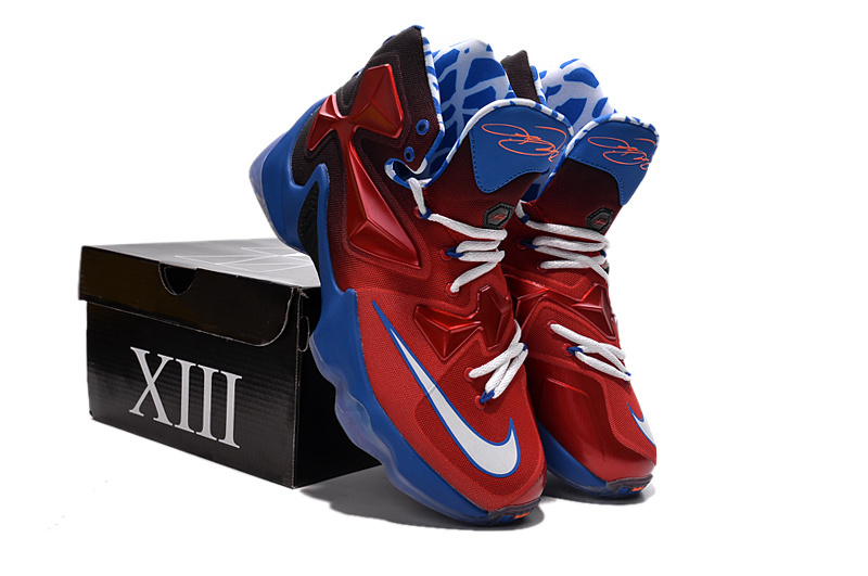 Nike Lebron James 13 Red Blue Black Shoes - Click Image to Close