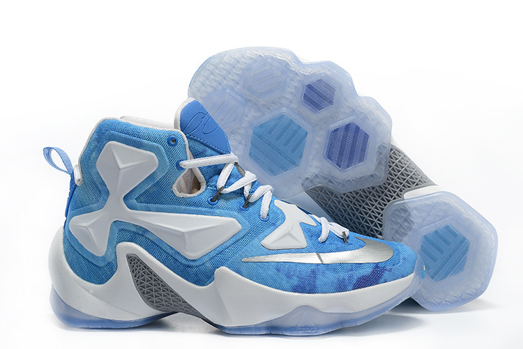 Nike Lebron James 13 White Light Blue Shoes