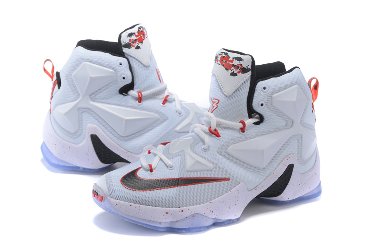 Nike Lebron James 13 White Red Black Shoes