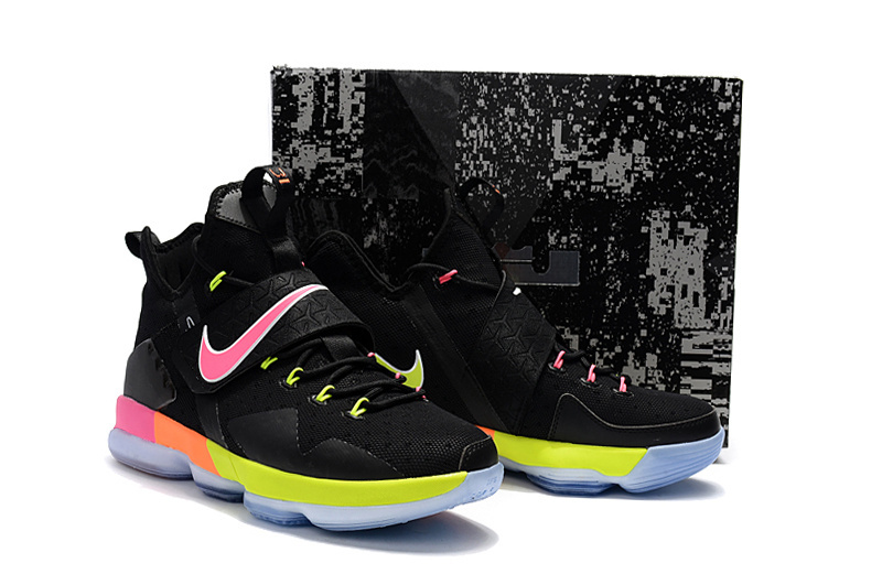 Nike Lebron James 14 Black Fluorscent Pink Shoes - Click Image to Close