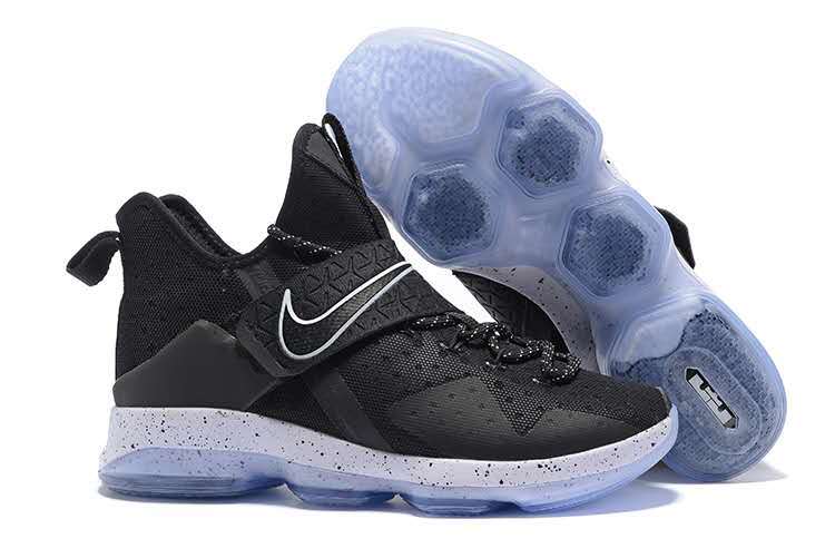 Nike Lebron James 14 Black White Blue Sole Shoes - Click Image to Close