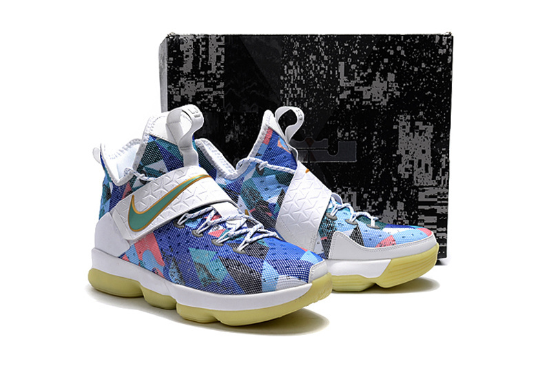 Nike Lebron James 14 Colorful White Shoes