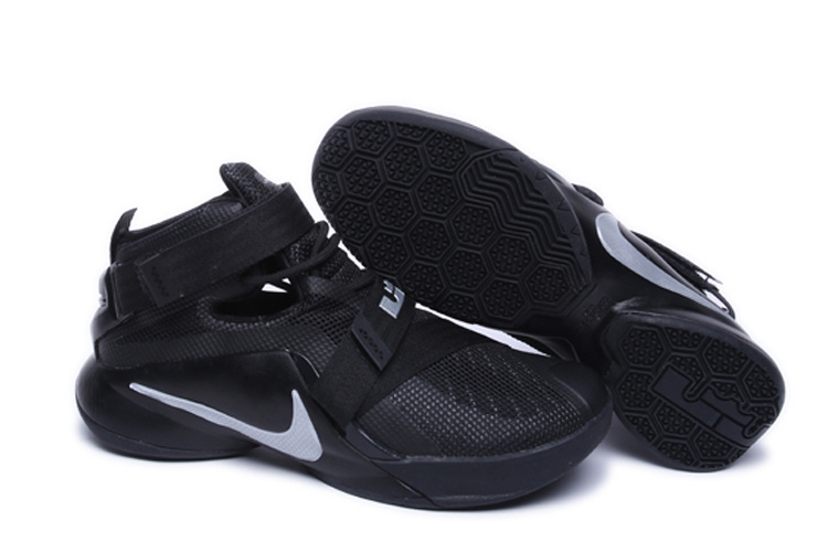 Nike Lebron James 9 Soldier All Black Shoes - Click Image to Close