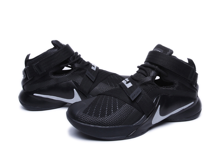 Nike Lebron James 9 Soldier All Black Shoes - Click Image to Close