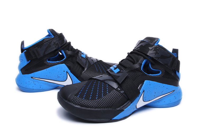 Nike Lebron James 9 Soldier Black Blue Shoes - Click Image to Close