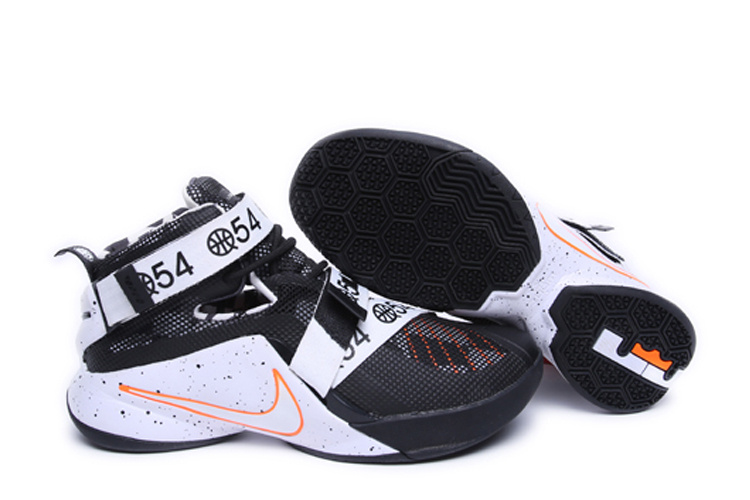 Nike Lebron James 9 Soldier Black White Orange Shoes