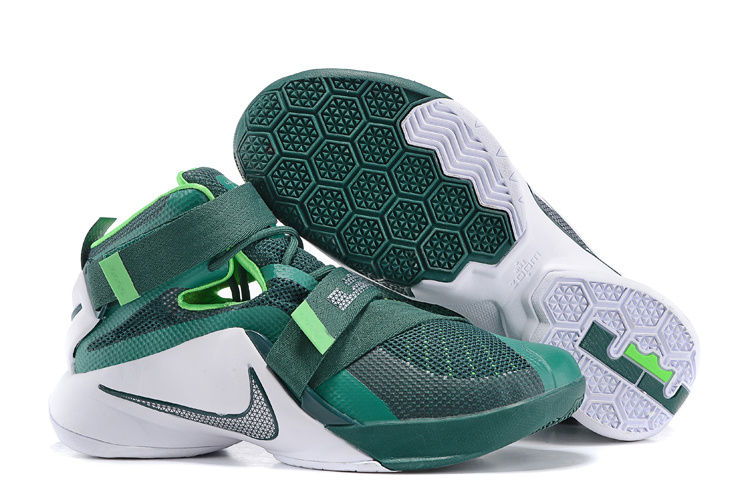 Nike Lebron James 9 Soldier Green White Shoes - Click Image to Close