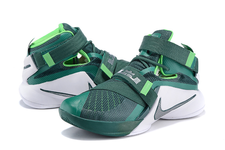 Nike Lebron James 9 Soldier Green White Shoes - Click Image to Close