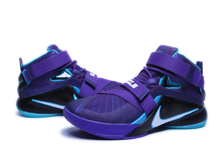 Nike Lebron James 9 Soldier Purple Black Blue Shoes - Click Image to Close