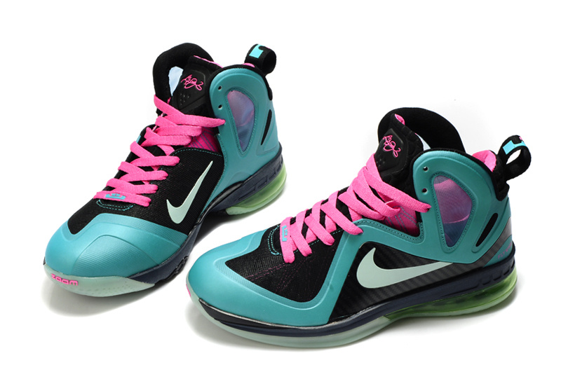 lebron james pink and blue shoes