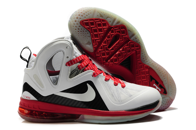 Nike Lebron James 9.5 White Black Red Shoes