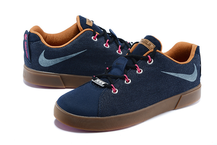 Nike Lebron James Low Casual Shoes Deep Blue Coffe - Click Image to Close