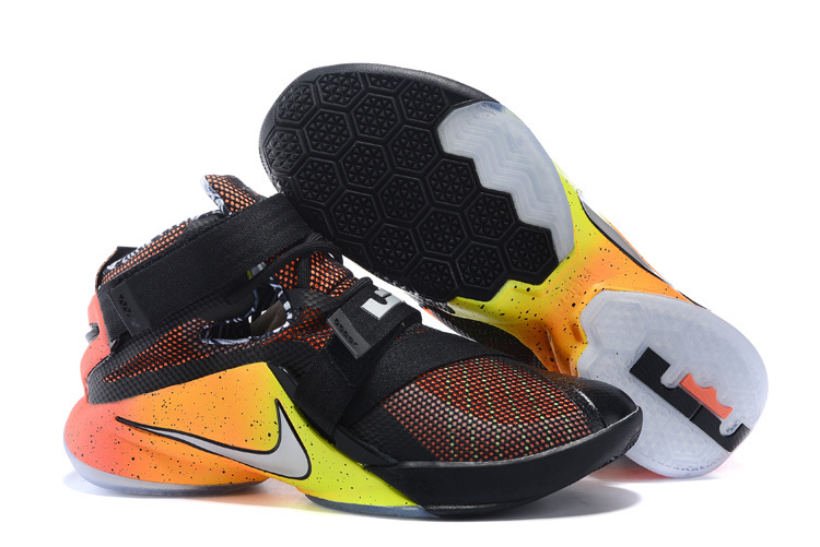 Nike Lebron James Soldier 9 Black Yellow Orange Shoes