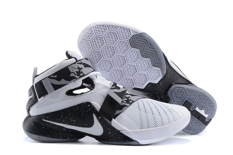 Nike Lebron James Soldier 9 Oreo White Black Shoes - Click Image to Close