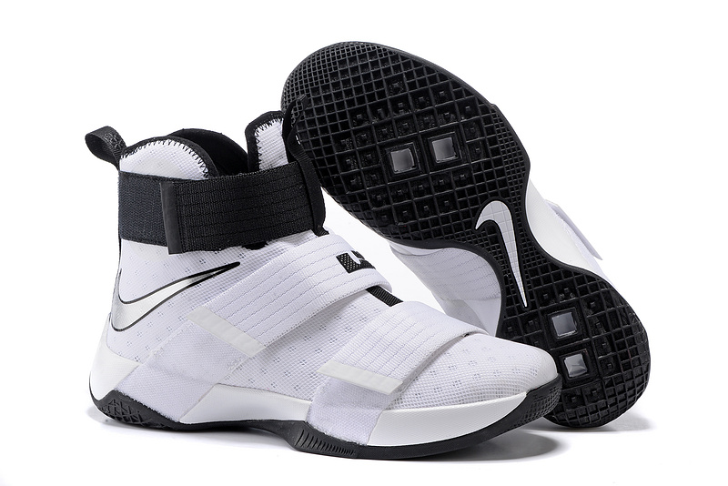 Nike Lebron Soldier 10 All White Black Shoes