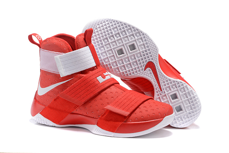 Nike Lebron Soldier 10 Red White Shoes - Click Image to Close